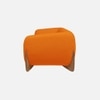 Amala Velvet 3 Seater Sofa in Orange Colour