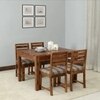 Arbor 4 Seater Dining Set with Cushioned Chairs in Check Colour