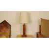 TallBoy Wooden Table Lamp with Brown Base and Premium White Fabric Lampshade
