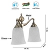 Devansh Metal Electric Wall Light in Antique gold Colour with White Shade Count of 2 Lights