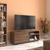 Liam Engineered Wood Free Standing TV Unit in Classic Walnut Finish