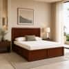 Nivaan Solid Wood Compact Queen Bed Box Storage Provincial Teak Finish Mattress 60 x 72 Inches