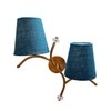 Devansh Metal Electric Wall Light in Gold Colour with Blue Shade Count of 2 Lights