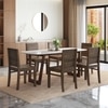 Adria Carrara White Quartz 6 Seater Dining Table With 6  Atlas Wooden Seat Dining Chairs (Finish : Carrara White)
