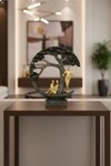 Modern Family Tree Sculpture Showpiece Black Decorative Table Accent