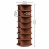 360° Rotating Shoe Rack 7-Tier in Brown – Multi-Tier Rotating Shoe Storage Stand