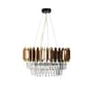 PHANTOM 9 Light Brass Finish Metal and Crystal Chandelier