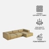 Elegantedge Wood Left Aligned 3-Seater With Upholstery Non Storage Sofa In Brown Colour