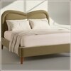Elaris Curve Comfort King Size Bed Bed in velvet With Engineer Wood Frame & Hydraulic Storage