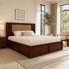 Aaranya Solid Wood Compact Queen Bed Hydraulic Storage Provincial Teak Finish Mattress 60 x 72 Inches