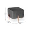 Doe Buck Regent Channel Tufted Velvet Ottoman Stool in Grey Colour with Rose Gold Legs