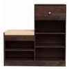 Orion Solid Wood Shoe Rack in Walnut Finish