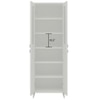 Renata Large Bookshelf cum Storage Cabinet with Toughened Glass Doors and Star Shaped Knobs in Ivory Persian Lilac Colour