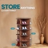 360° Rotating Shoe Rack 5-Tier in Brown – Contemporary Space-Saving Shoe Organizer