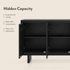 Elios Solid Wood Sideboard in Gold Ripple and Black Brushed Finish