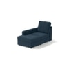 Apollo Sofa (Colour : Indigo Blue, Cushion : Soft, Back Type : High Back, Seating Capacity : Left Aligned 3 Seater + Left Aligned Chaise + Ottoman)