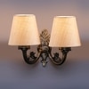 Devansh Metal Electric Wall Light in Antique Gold Colour with White Shade Count of 2 Lights