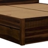 Lotus Solid Wood Queen  Size Upholstered Bed With Drawer Storage (Provincial Teak Finish)