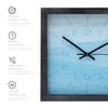 Blue Minimal Numeric Wooden Wall Clock – Modern Square Wall Décor