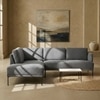 Modernelegance Wood Right Aligned 3-Seater With Upholstery Non Storage Sofa In Grey Colour