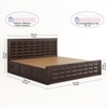 Diamond Box and Drawers Storage King Bed in Walnut Finish