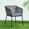 Bostan Outdoor Accent Patio Weaving Chair Gun Metal in Grey