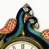 Wooden Peacock Handpainted Clock In Multicolour By Craft Tree