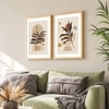 Boho Leaf Flower Moon and Sun Set of 2 Framed Posters 45x60 cm