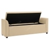 Sibol Leatherette  2 Seater Ottoman Bench with Storage  in Cream Color