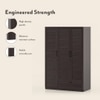 Bennis Engineered Wood 3 Door Wardrobe Without Mirror in Dark Walnut Finish