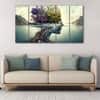 The Castle Decor Abstract Art Wall Painting Wooden Framed 27x48 Inch (Style 4)