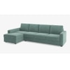 Apollo Sofa (Colour : Dusty Turquoise Velvet, Cushion : Hard, Back Type : Regular, Seating Capacity : Left Aligned 3 Seater + Left Aligned Chaise)