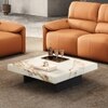 Largo Metal Coffee Table In Macchia Sintered Stone Top