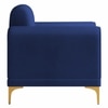 Josbert Velvet 1 Seater  Sofa In Navy Blue Colour