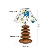Devansh Printed Cotton Table Lamp With Wood  Pebble Lamp  (10X10X15) Inches