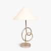 Knot Handicrafted Table Lamp in Brushed shiny crome finish and White Colour