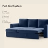 Kowloon Sectional 3 Seater Pull Out Sofa cum Bed In Lapis Blue Colour