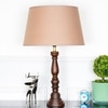 Hatton hand crafted Solid wood walnut finish table lamp With Beige Cotton Shade
