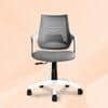 Polaris Mid Back Mesh Office Chair in White Grey Colour
