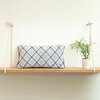 Arabella Blue  And Natural Cotton Knitted Cushion Cover 30X50 Cm