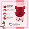 Kepler Brooks Oswald Pro Large Lounge Chair With Wheels in Red Colour