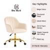 Doe Buck Aurora Modern Beige Luxury Velvet Office Chair