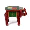 Desert Art Wooden Handpainted Red Elephant Stool 8 Inch