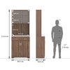 Hubert 4 Door Tall Display Cabinet in Classic Walnut Finish