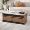 Tavo Solid Wood and Toronto Coffee Table In Antique Amber Finish