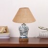 Devansh Conical Beige Jute Shade Lamp With Wood & Mosaic Glass Base For Decoration/Office/Home/Gifting/Study For Decoration/Office/Home/Gifting/Study -(10X10X14.5) Inches -A