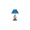 Esmeralda Turquoise Jute Table lamp with Wood & Iron Base