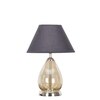 DECADE Smoke Luster Glass and Metal Table Lamp With Black Cotton Shade