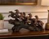 Seven Horse Royal Gallop Horse Sculpture in Copper Colour