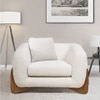 Amala Velvet 1 Seater Sofa in White Colour